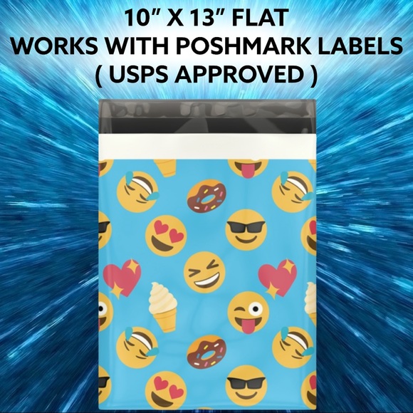 Other - 25 10X13 Emoji Summer Poly Mailers